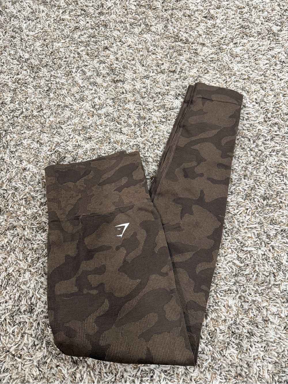 Gymshark Kids Camouflage Leggings in Dark Brown